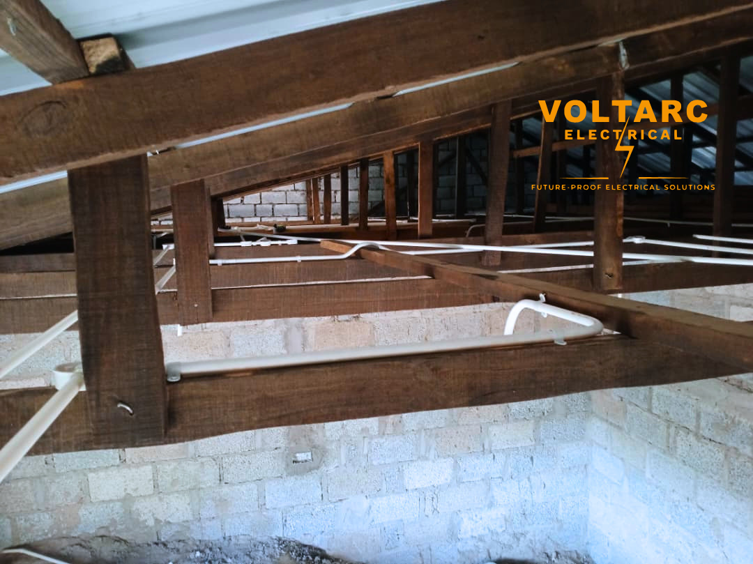 AFRICAB PVC conduit tubing laid for house wiring
